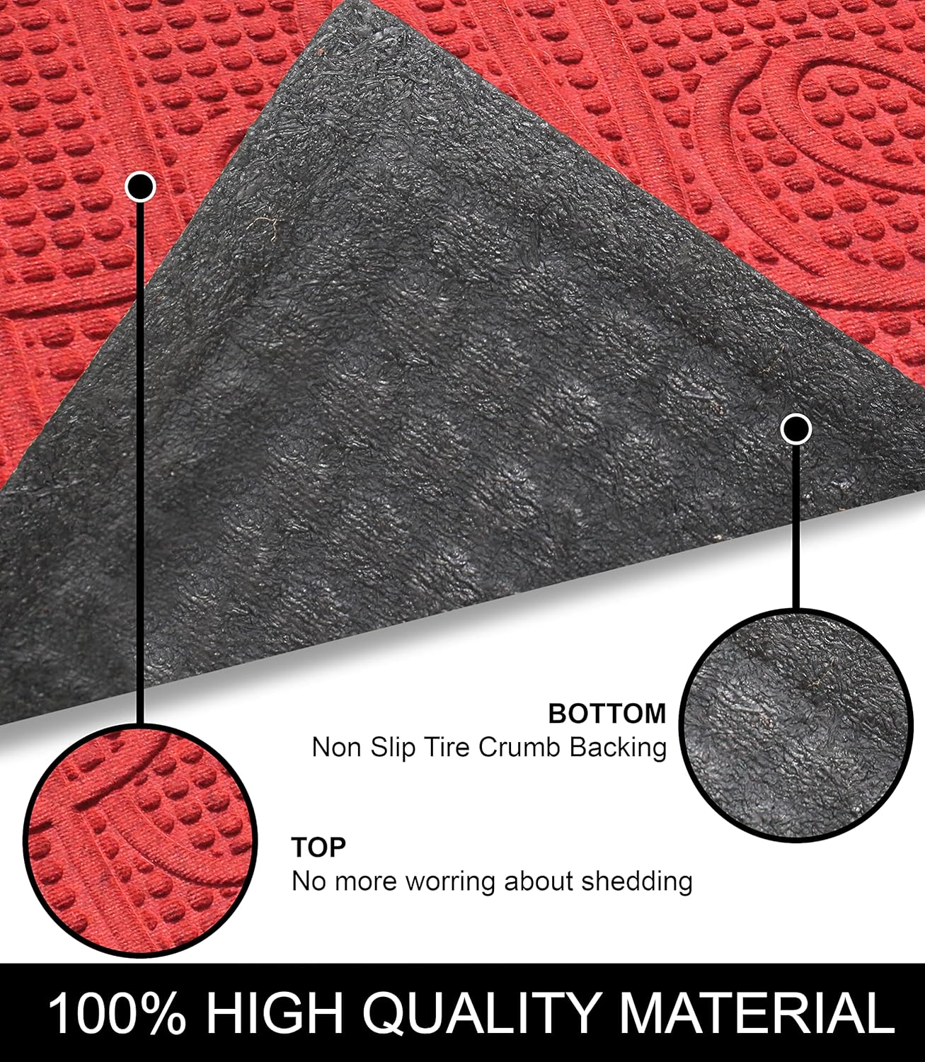 A1 Home Collections A1HC Durable All Weather Absorbent Doormat, Dries Quickly, Absorbs Up to 2 Cups of Water, Stain and Fade Resistant, Captures Dirt, Indoor and Outdoor Mats, Boot Scraper, 24x 36