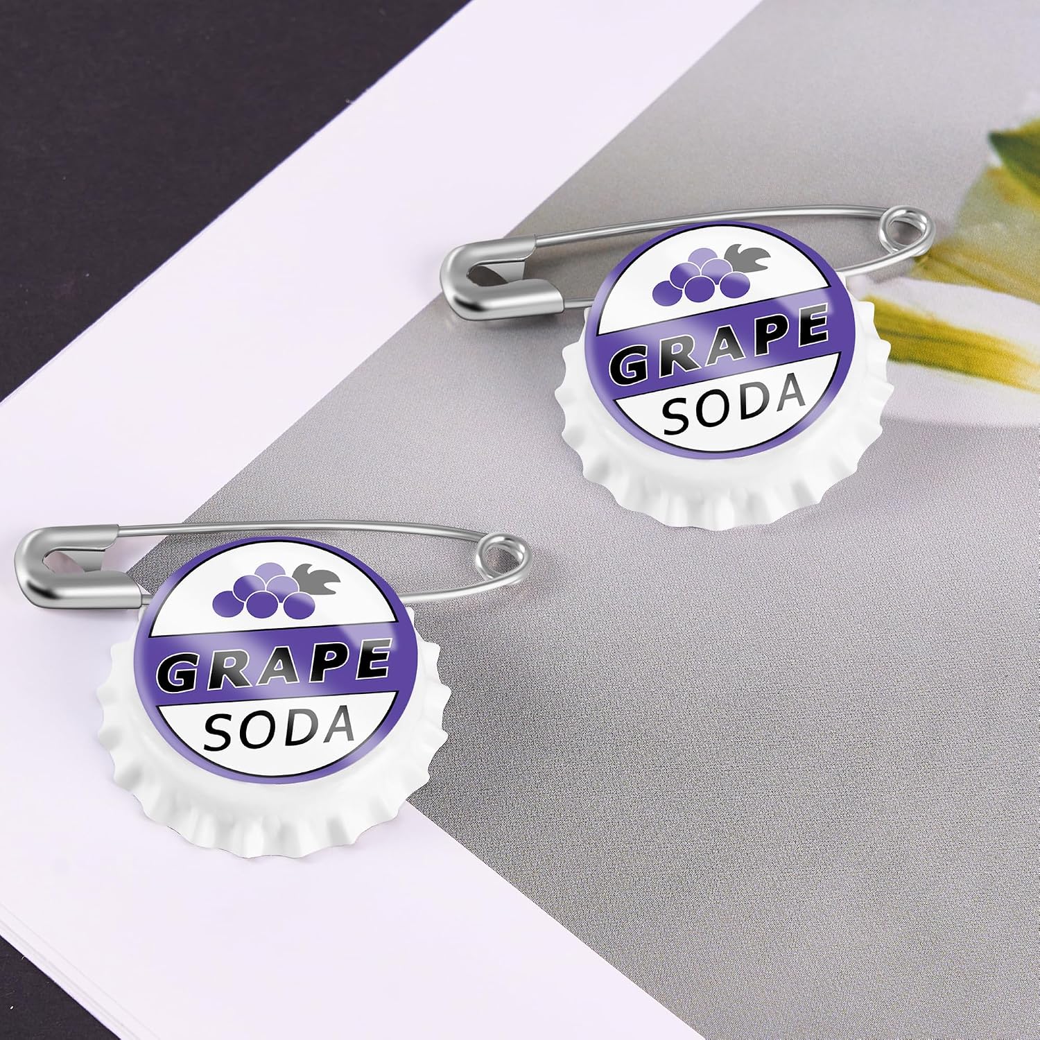 Unique Soda Drink Bottle Cap White Pin Fall Out Bottle Cap Pin Unique Bottle Caps Pop Bottle Caps Stream Soft Soda Drink Bottle Cap Pins Vintage Soda Bottle Cap Badge image 5