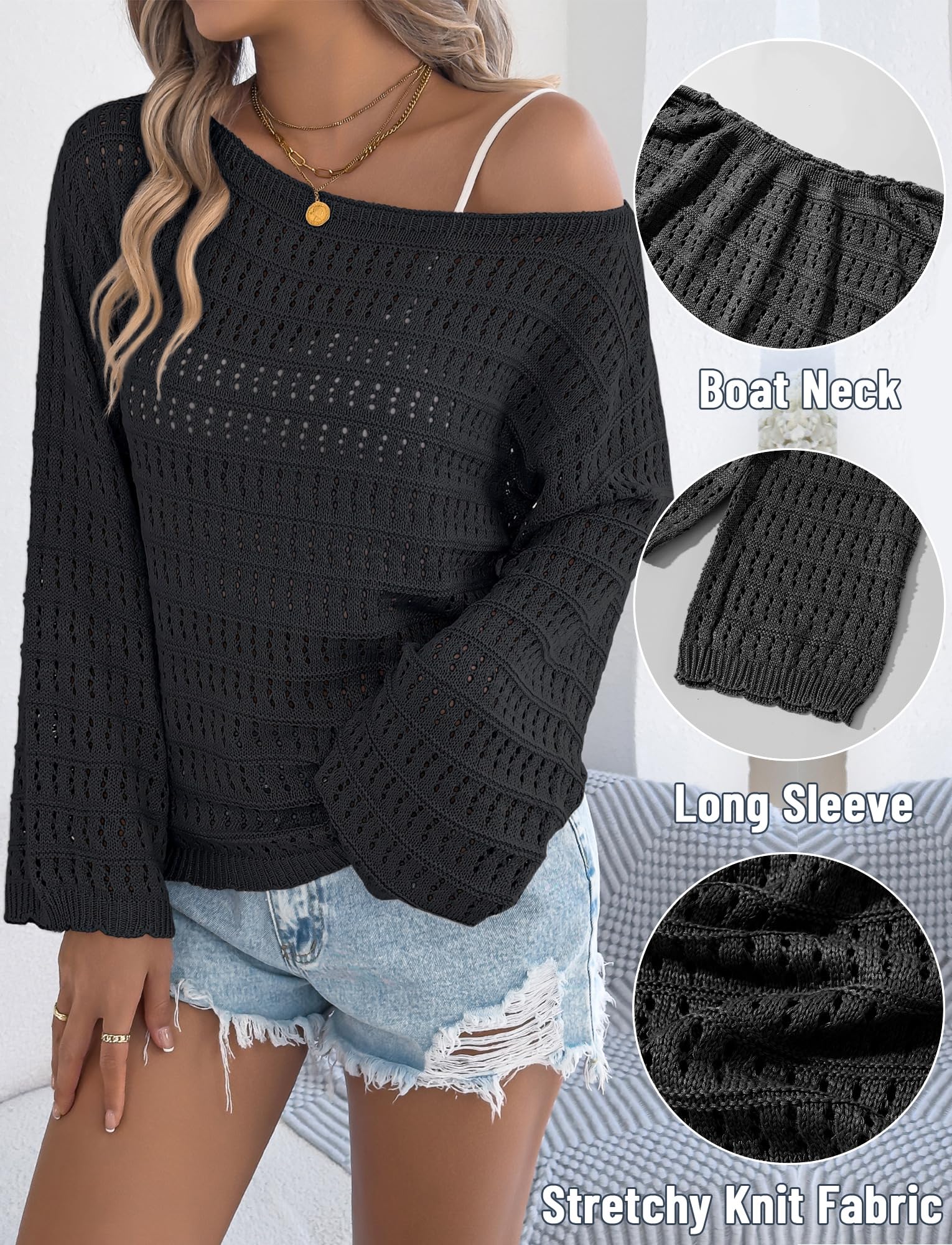 Damen Langarm Strickpullover