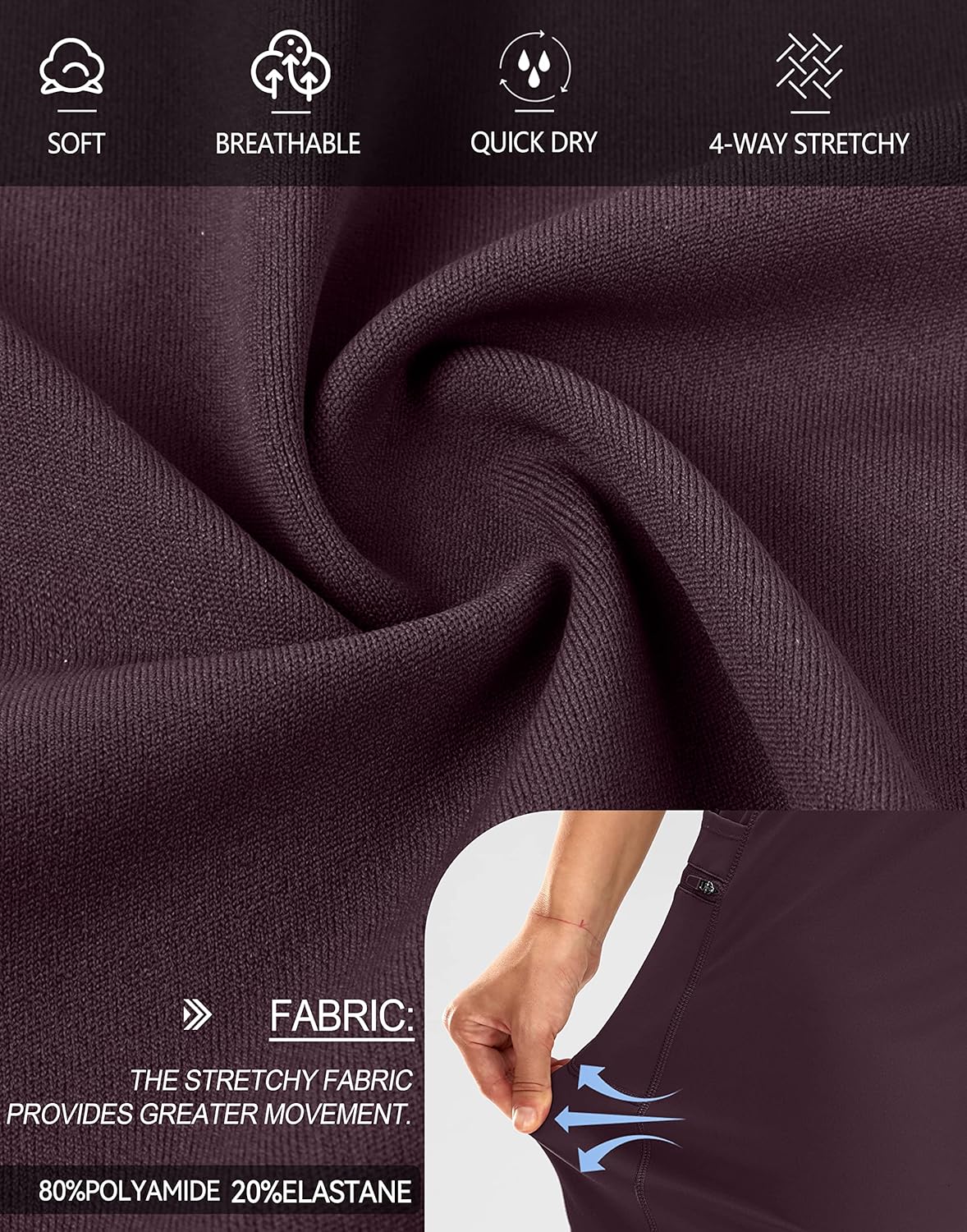 G Gradual Women's High Waisted 9" Bermuda Shorts with Zipper Pockets Athletic Workout Long Shorts for Women Knee Length - Image 6