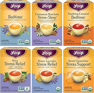 Yogi Tea Stress Relief & Herbal Tea Variety Pack - 16 Tea Bags per Pack (6 Packs) - Organic Herbal Tea Sampler - Includes ...