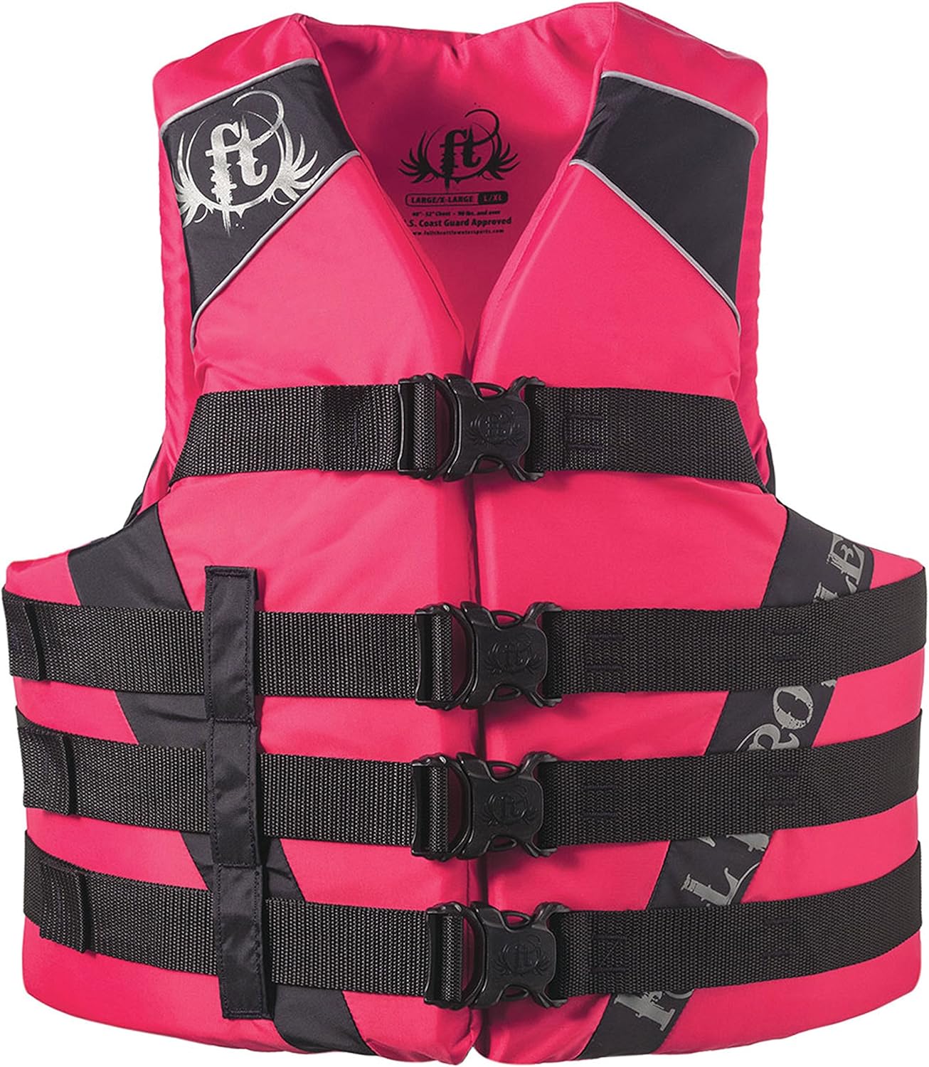 Full Throttle Dual-Sized Nylon Watersports Vest, (Pink, Small/Medium)
