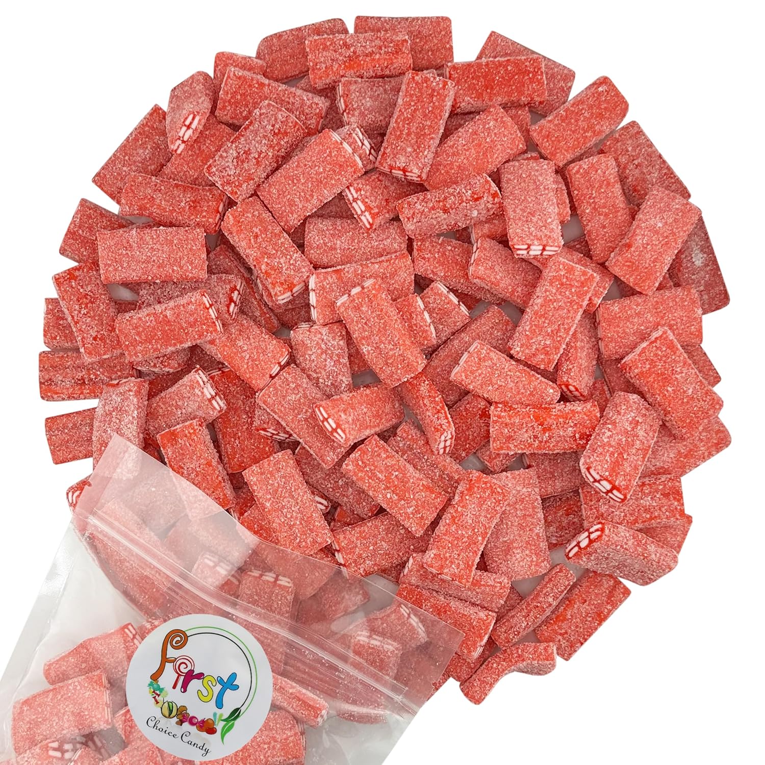 FirstChoiceCandy Sour Bricks Bite Size Gummy Candy (5 Pound (Pack of 1), Strawberry)