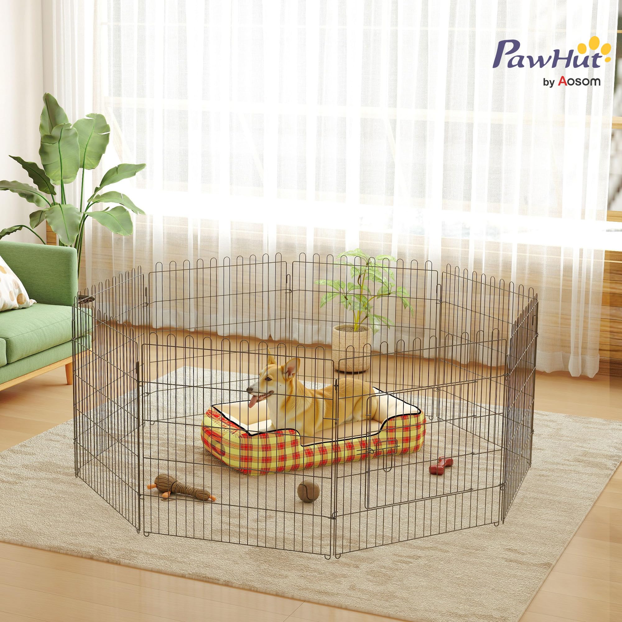 PawHut® Welpenauslauf Welpenzaun Laufstall Freilaufgehege Welpengitter Maße: 71x61cm