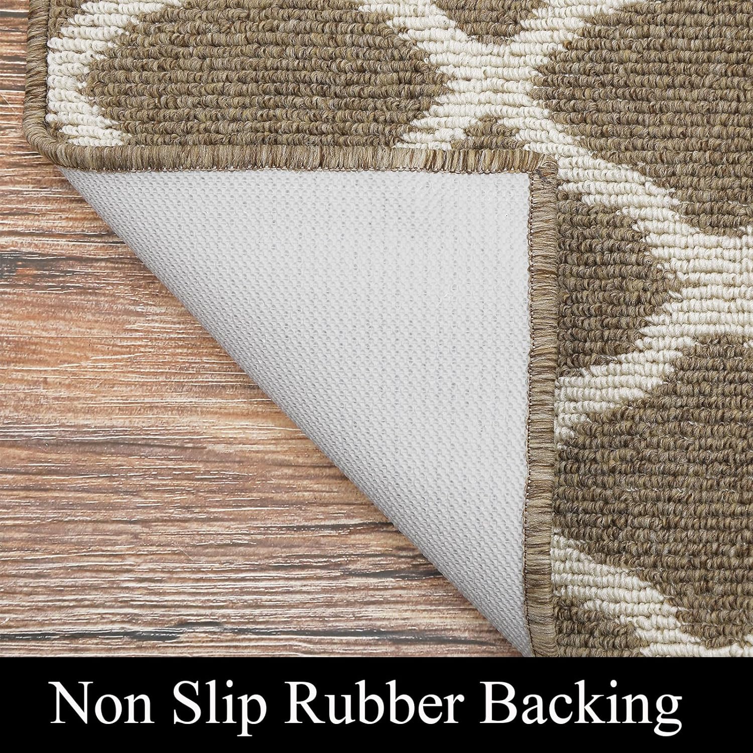 SHACOS Washable Runner Rug 20"x59" Non Slip Stain Resistant Dirt Trapper Rug Runner Floor Mat Carpet Runners for Entryway Kitchen Home Garage Office, Brown