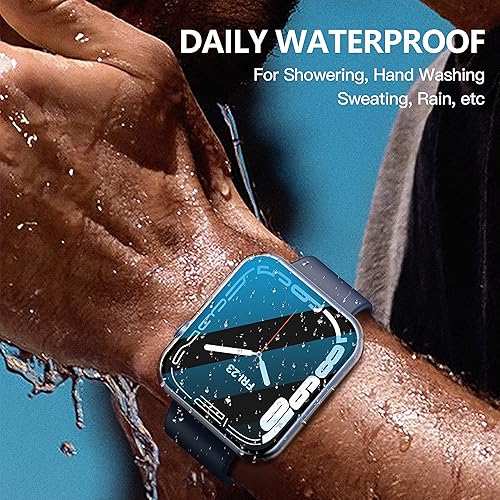 Miniatura 8 de Misxi Paquete de 2 - Funda impermeable con botón diseñada para Apple Watch Series 9 (2023), Series 8, Series 7 de 45 mm, funda rígida de
