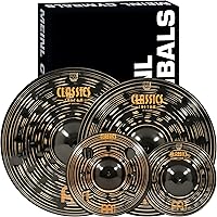 Vista 8 de Conjunto de platillos en caja con hihats de 15", choque de 20", choque-paseo de 22" más un choque de basura de 18" gratis – Classics Custom Dark