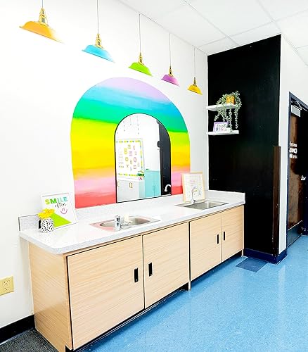 Miniatura 7 de Carson Dellosa - Juego de 81 tablones de anuncios de inspiración creativa, cartel con cita inspiradora, marcos coloridos, pompones, luces y más