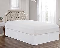 Vista 8 de Sheets & Beyond Falda de cama plisada de microfibra cepillada sólida súper suave de 14 pulgadas, con volantes (tamaño individual, beige)