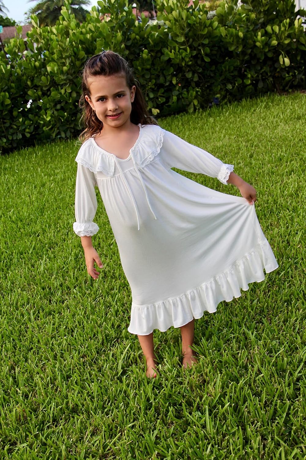 Ekouaer Girls Nightgowns Toddler Pajamas Dress Sleep Nightshirts Princess Soft Sleepwear for Kids - Image 2