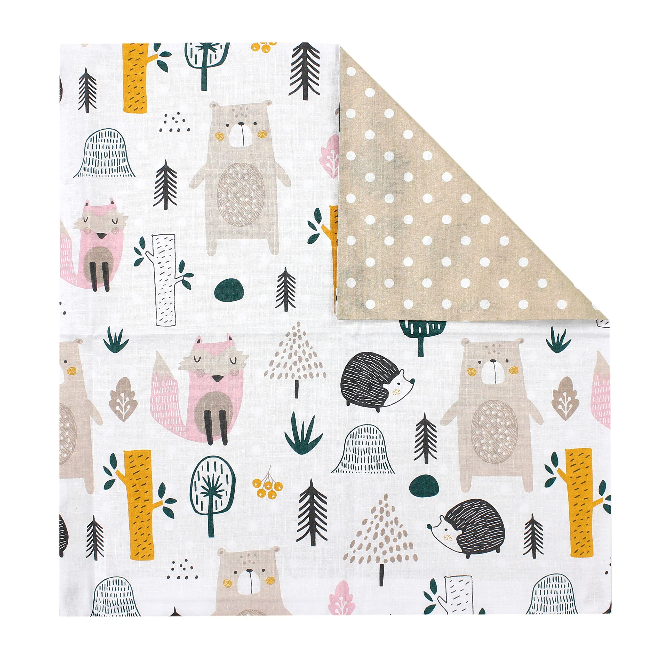 TupTam Children's Decorative Pillow Case Double Sided Design, Forest Animals, 40 x 60 cm, 40 x 60 cm (Pack of 1) - Image 2