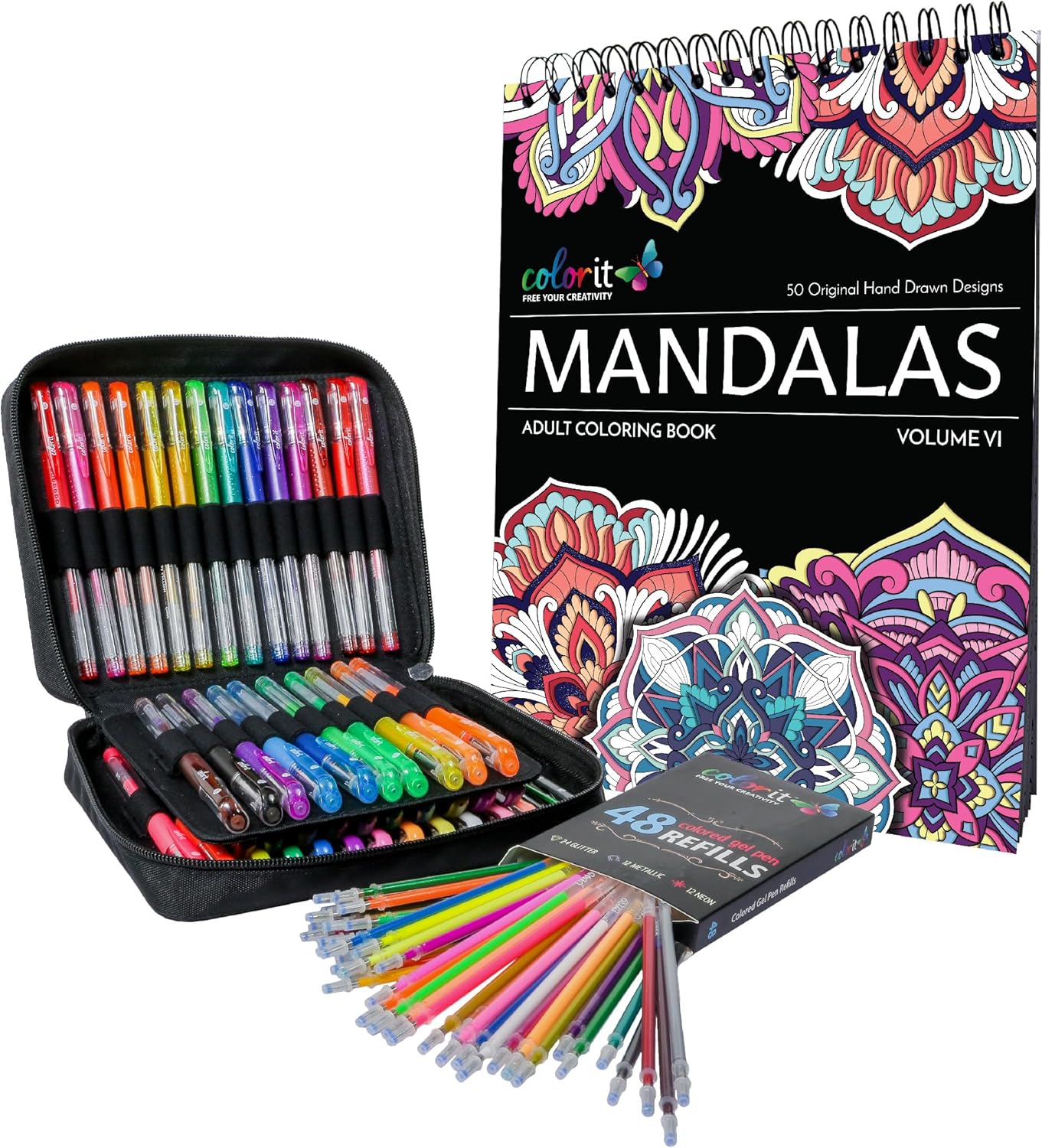 ColorIt Glitter Gel Pens For Adult Coloring Books 96 Jamaica Ubuy