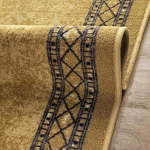 Miniatura 317 de Antep Rugs Alfombras modernas con bordes de 2 x 7 pies antideslizantes (antideslizante) de perfil bajo con parte trasera de goma para interiores