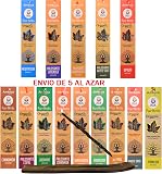 Ambica Organic Herbal Incense Pack - 7 Sets of 3 Sticks Each - 25cm - Palo Santo with White Sage, Cinnamon, Lavender - Meditation, Purification, Relaxation - 7