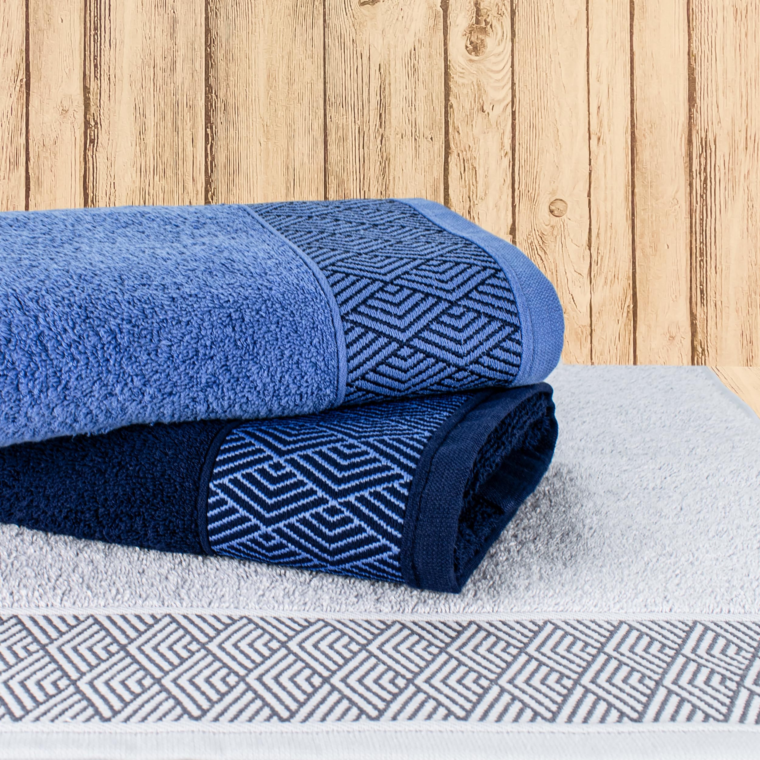 MÖVE for Frottana Geometry Bath Towel 67 x 140 cm 100% Cotton Silver - Image 2