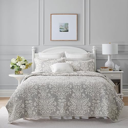 Vista 12 de Laura Ashley Home - Juego de edredón tamaño individual, ropa de cama reversible de algodón con funda a juego, decoración del hogar para todas