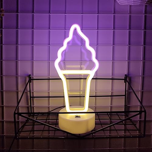 Miniatura 3 de JYWJ Letreros de neón con base de soporte, luz de neón alimentada por USB o 3 pilas AA, decoración de mesa LED, decoración de pared de dormitorio,