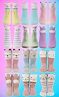 Vista 8 de Tiny Captain Calcetines antideslizantes para bebés y niñas pequeñas con diseño de animales para recién nacidos, bebés y niños pequeños
