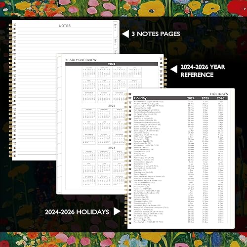 Miniatura 5 de Agenda mensual 2024-2026, agenda mensual de 2 años, julio 2024 a junio 2026, calendario mensual 2024-2026, 8.5 x 11 pulgadas, agenda mensual con