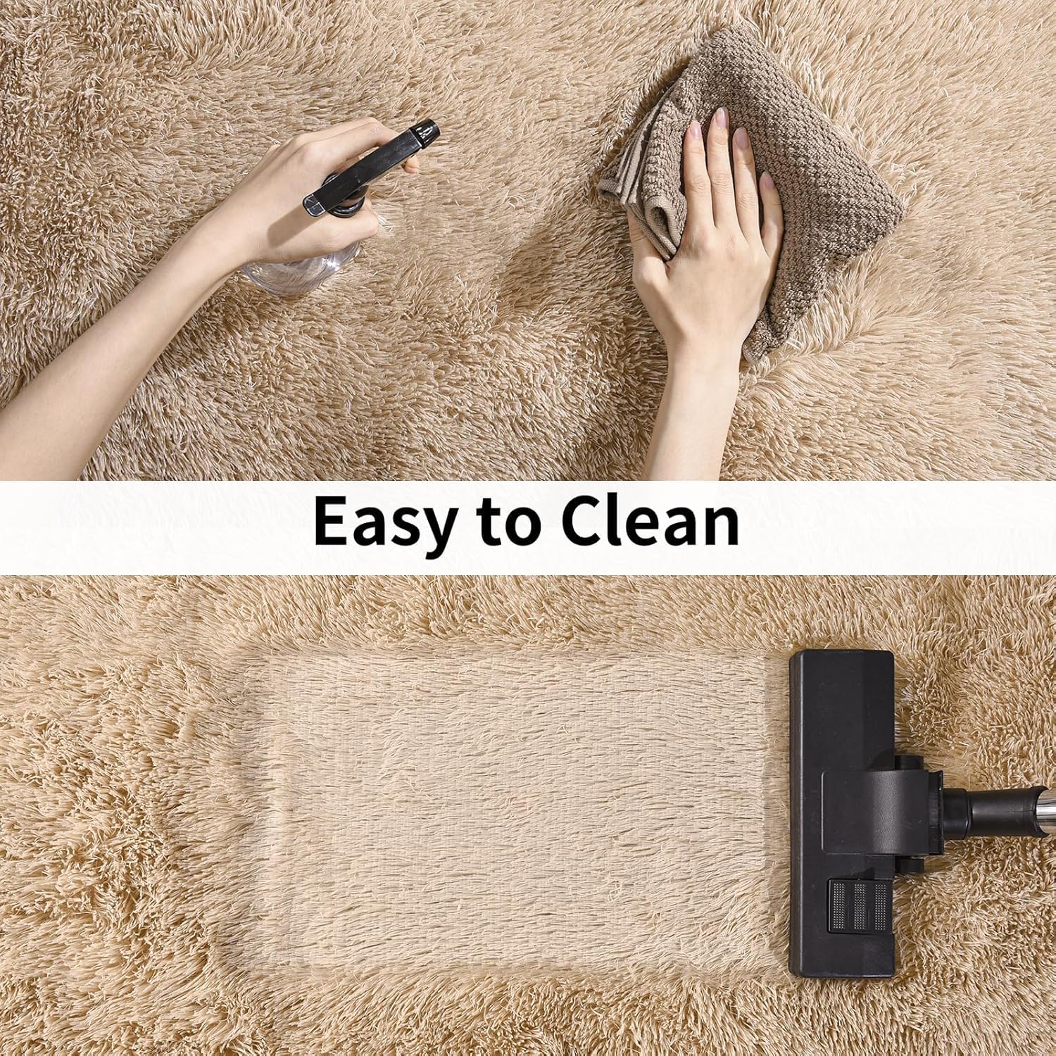 Luxury Shaggy Rug - Beige 2x6 Feet -5