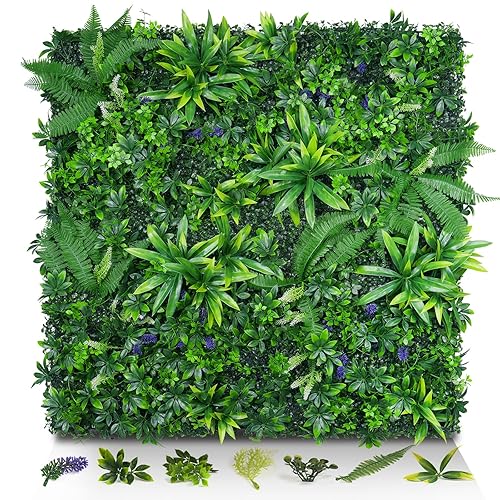 Artificial Grass Wall Panels, 20"x20" 12pcs Hedge Grass Backdrop, UV-Anti