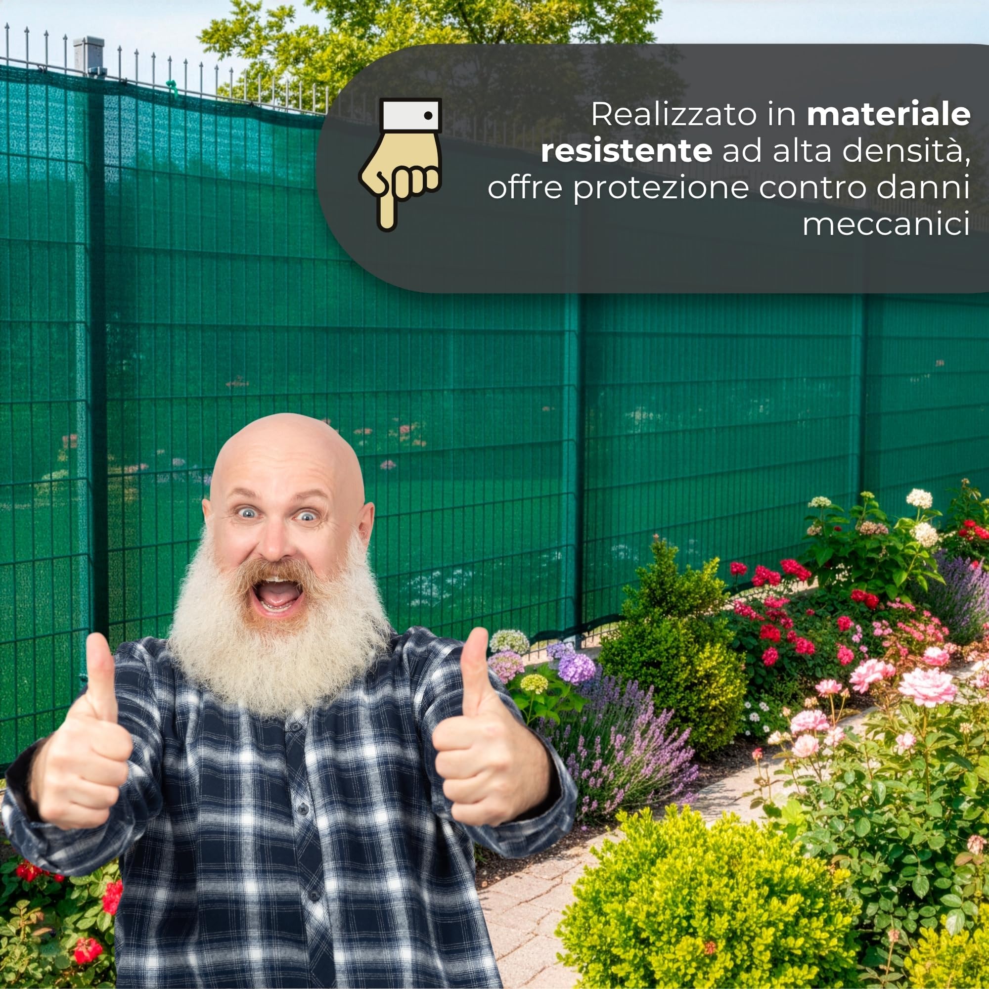 SPRINGOS Rete ombreggiante 1,5 x 50 m, 185 g/m², con 200 fascette