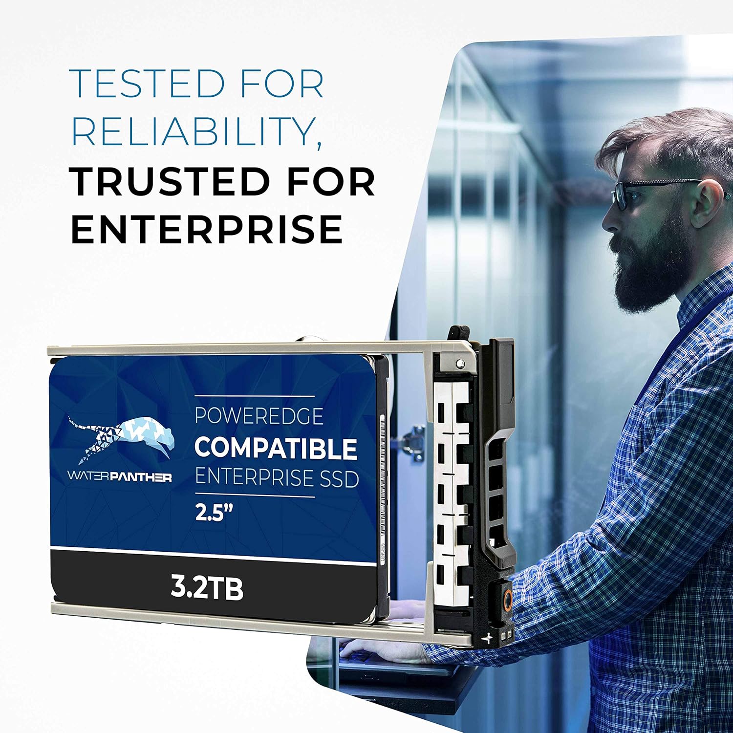 Water Panther 3.2TB SAS 12Gbps 2.5-Inch x 15mm Enterprise SSD in 13G Tray Compatible with Dell PowerEdge Servers 0J68N1 0X8F87 R330 R730XD R420 R920 R410 R515 (Renewed)
