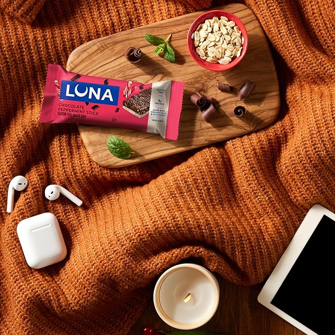 LUNA Bar - Chocolate Peppermint Stick - Barra de Cereal Sin Gluten - Pack 12 miniatura 10