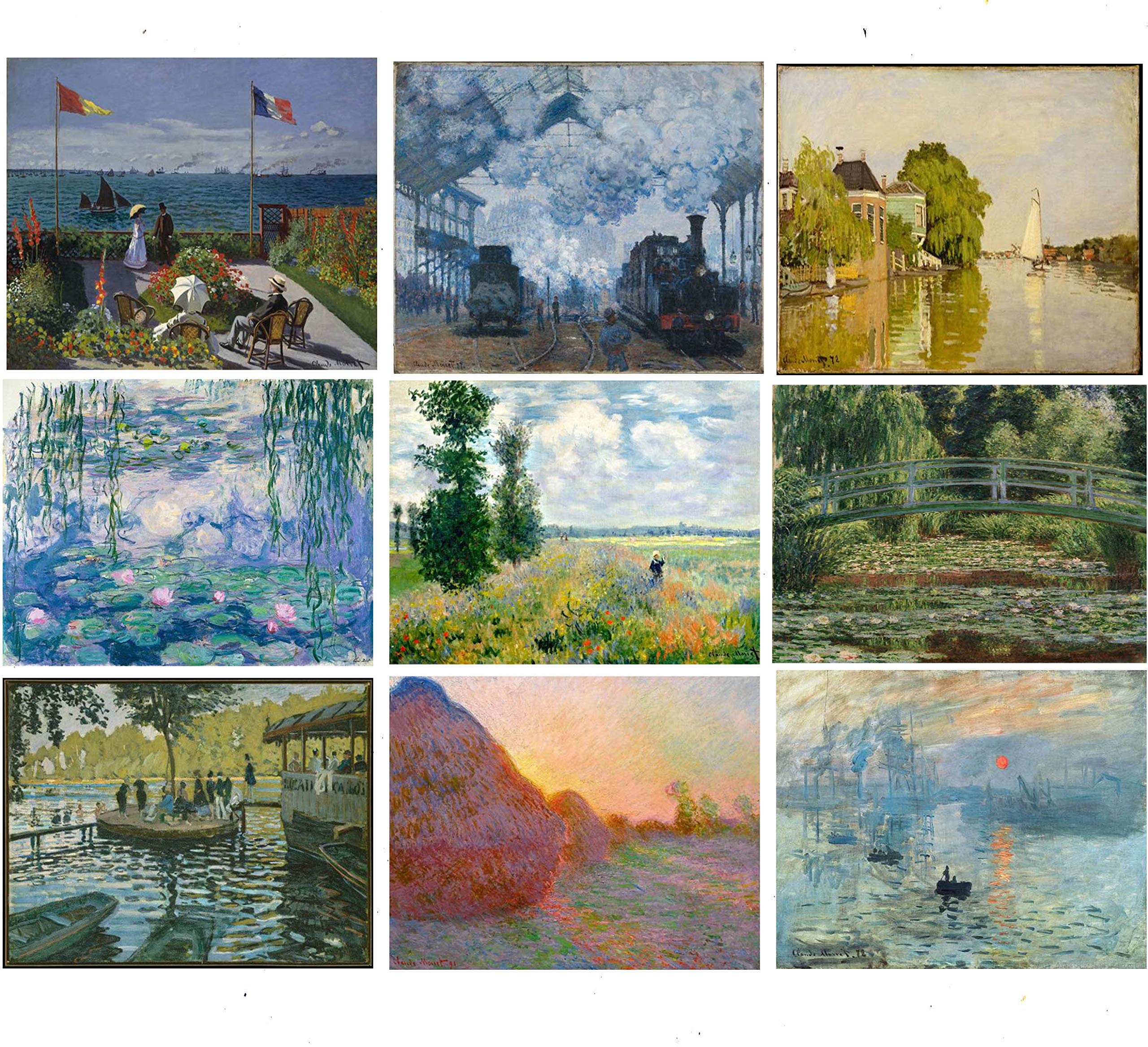 Tallenge - Set of 10 - Claude Monet Paintings - Small Paper Poster (Paper, 12 x 17 Inches, Multicolor)