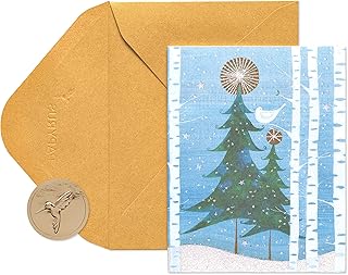 Papyrus Christmas Cards Boxed, Holiday Snowbird and Tree (20-Count), 5214138