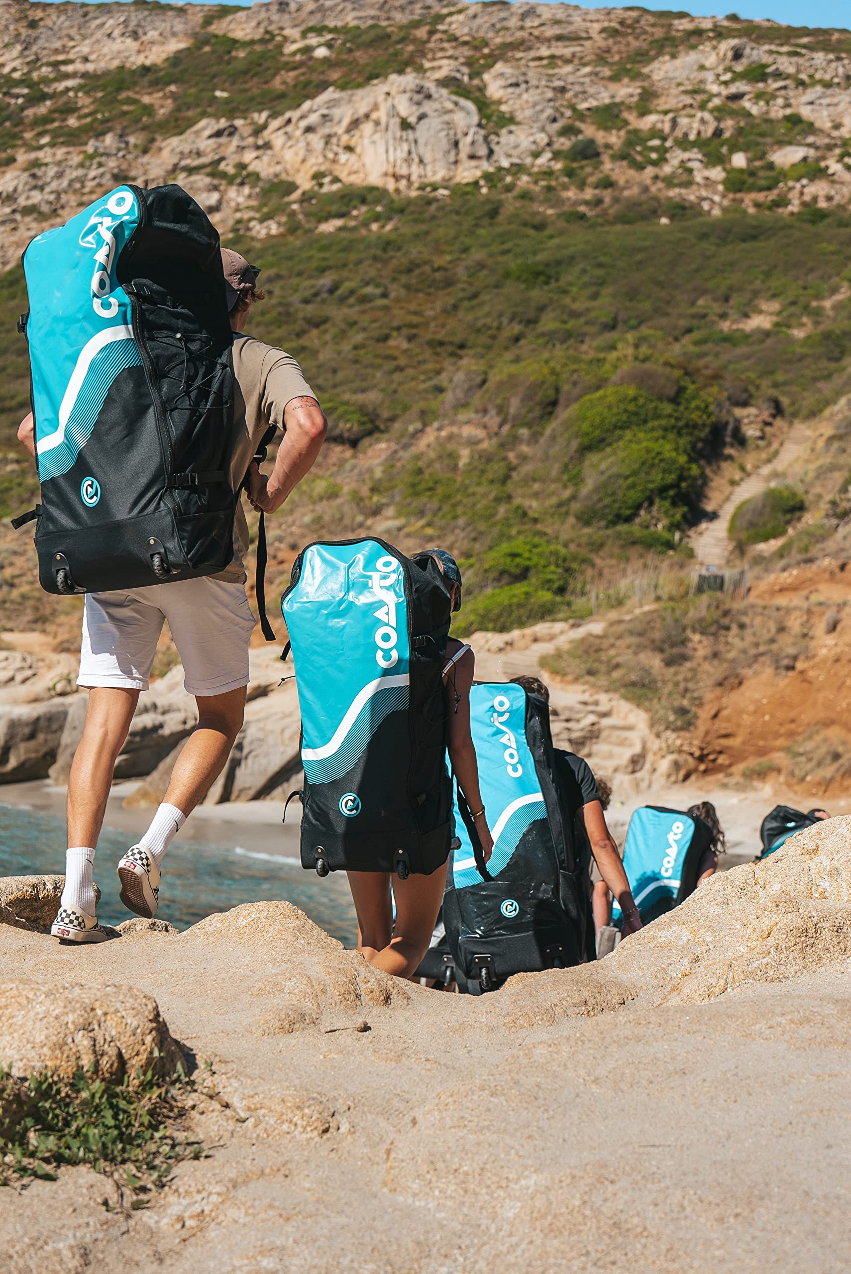 Coasto - Sup Stand Up Paddle Gonflable Hook 7'5 PB-CHOK75B pour Enfant - Planche Pneumatique Dropstitch Couche Fusionnée - Pack Pagaie, Leash, Pompe, Sac de Transport et Kit - 226 x 66 x 10 cm