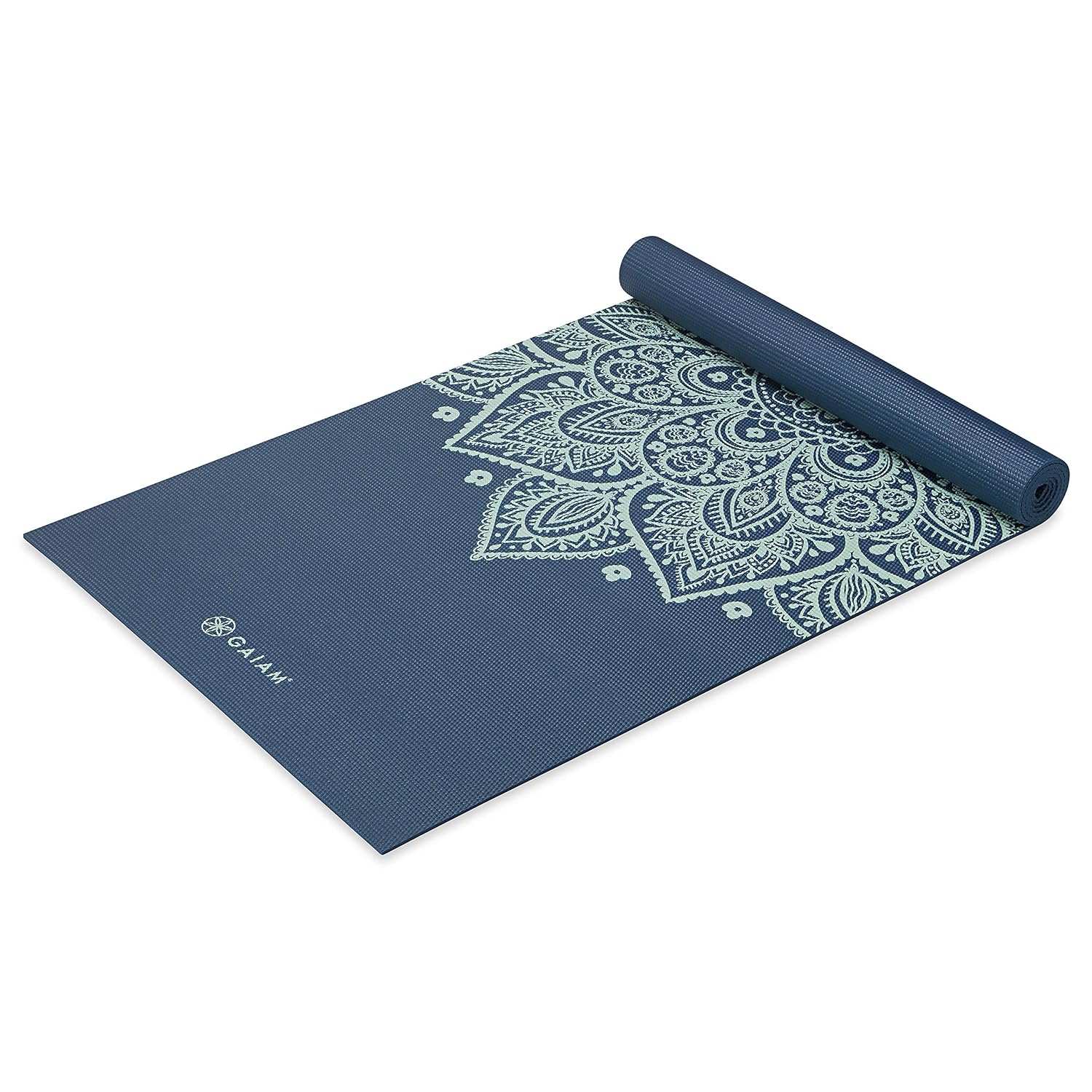 Gaiam Yoga Mat Print Non Slip Exercise & Fitness Mat for All Types of Yoga, Pilates & Floor Workouts, Indigo Sundial, 5mm - Review, Price and Buying Guide