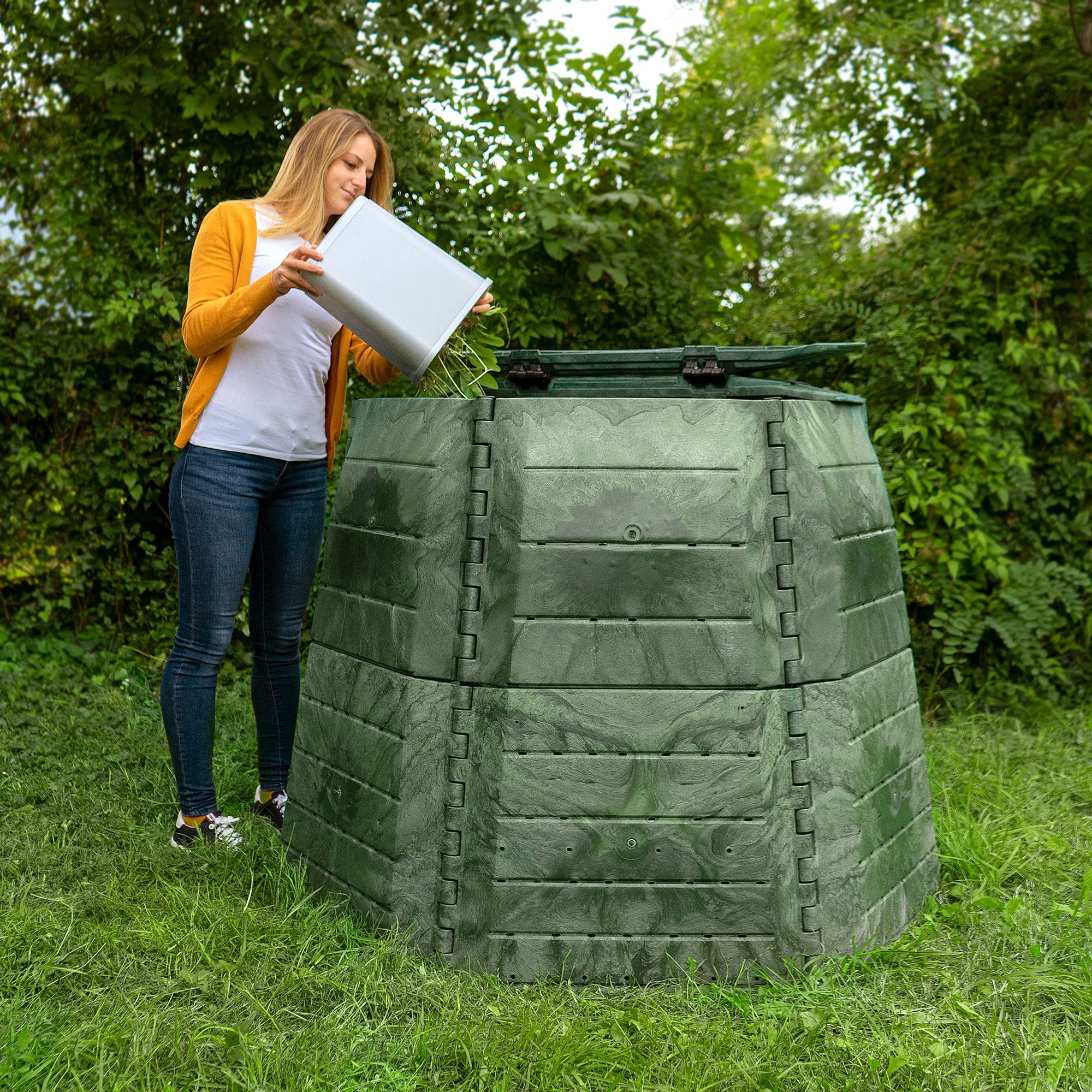 Premium Thermokomposter 1065 Liter aus dickwandigem Kunststoff für Küchen - und Gartenabfälle – Umweltschutzpreis Gewinner – Made in Austria