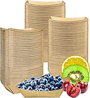 Vista 1 de MotBach Paquete de 150 bandejas desechables de papel kraft marrón de 14 libras, botes de papel para alimentos pequeños, botes de papel para llevar