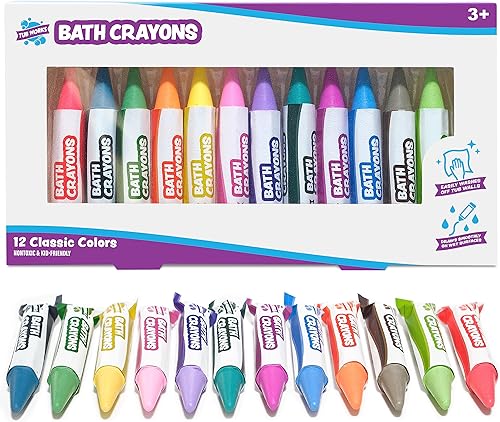 Miniatura 9 de Tub Works Smooth - Crayones de baño de juguete de baño, paquete de 12  Crayones de baño no tóxicos y lavables para niños pequeños y niños  Fórmula