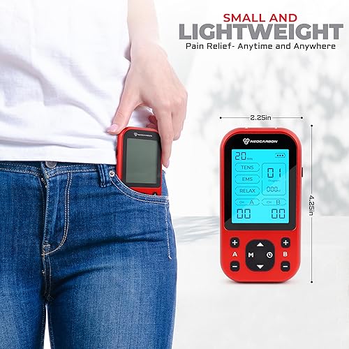 Miniatura 4 de TENS Unit - Estimulador muscular Pro para alivio del dolor de espalda, recuperación de hombros y terapia física, máquina masajeadora electrónica EMS