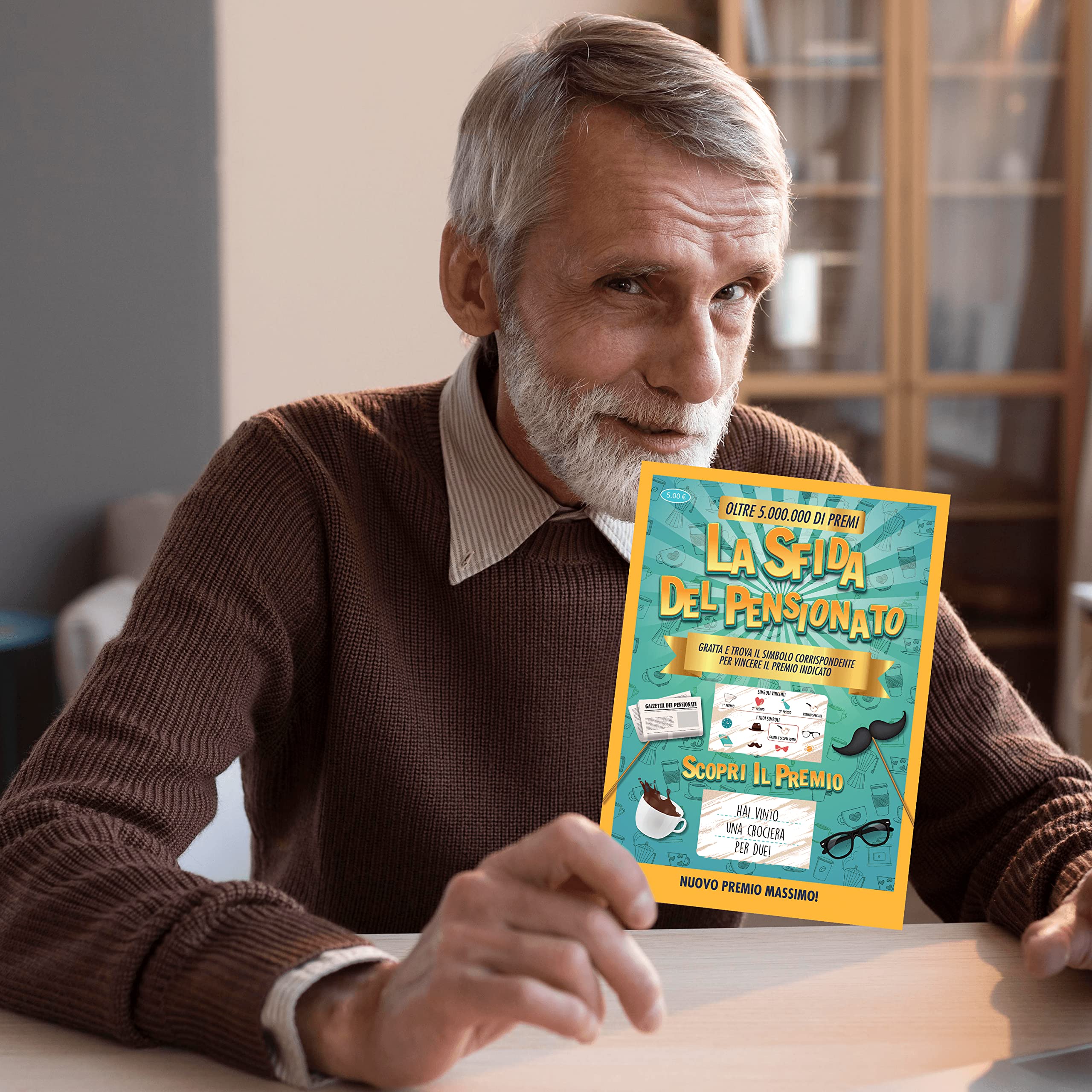 KAÏDENSÏ Gratta e Vinci Personalizzato Scherzo - La Sfida del Pensionato - Idea Regalo Pensione Uomo Originale - Idee Regali Divertenti per Pensionati - Scherzi Originali Gadget Divertente