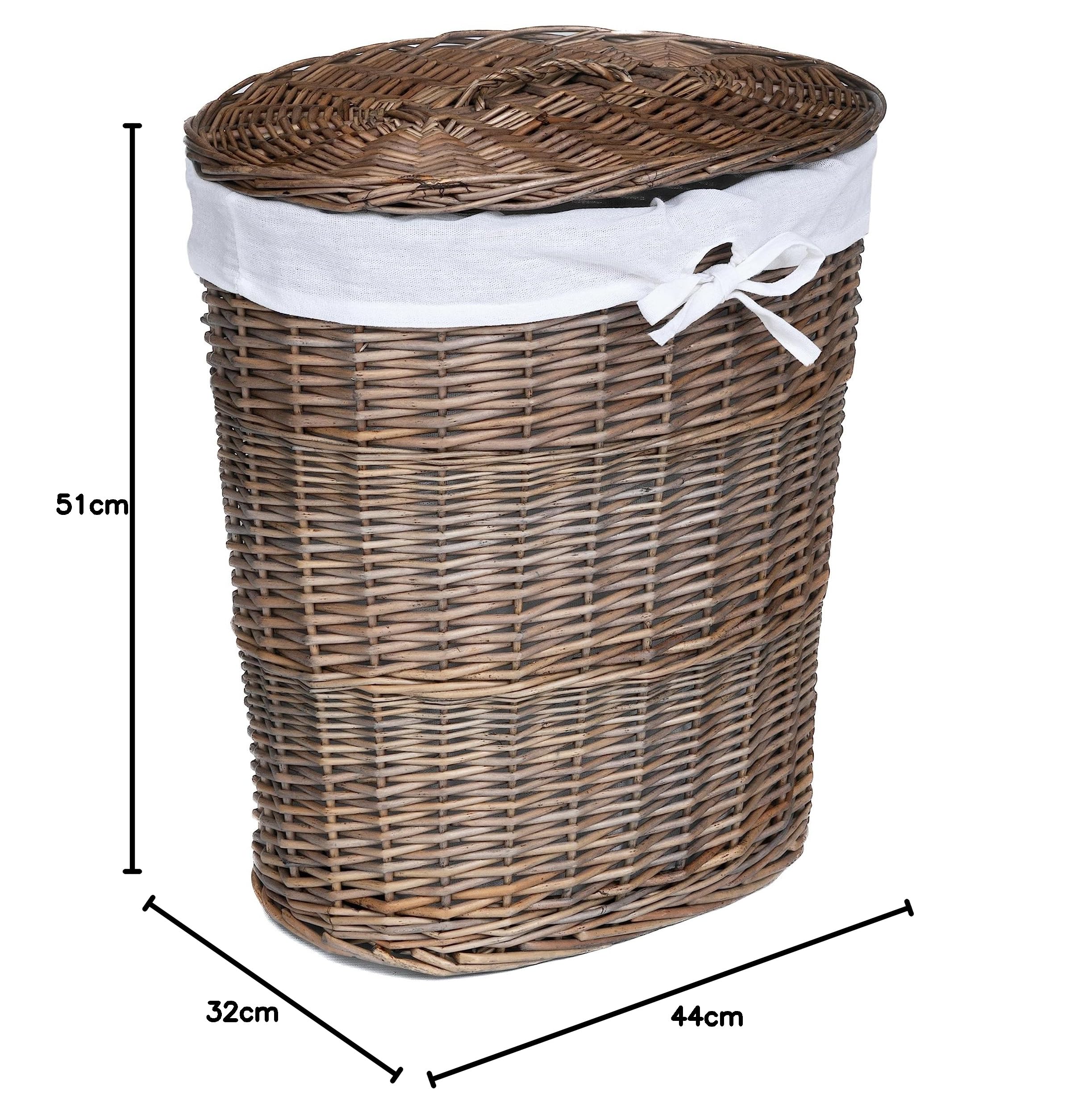 Petit Panier Ancien En Osier Et Rotin Avec Couvercles – Fait Main, Déco Vintage