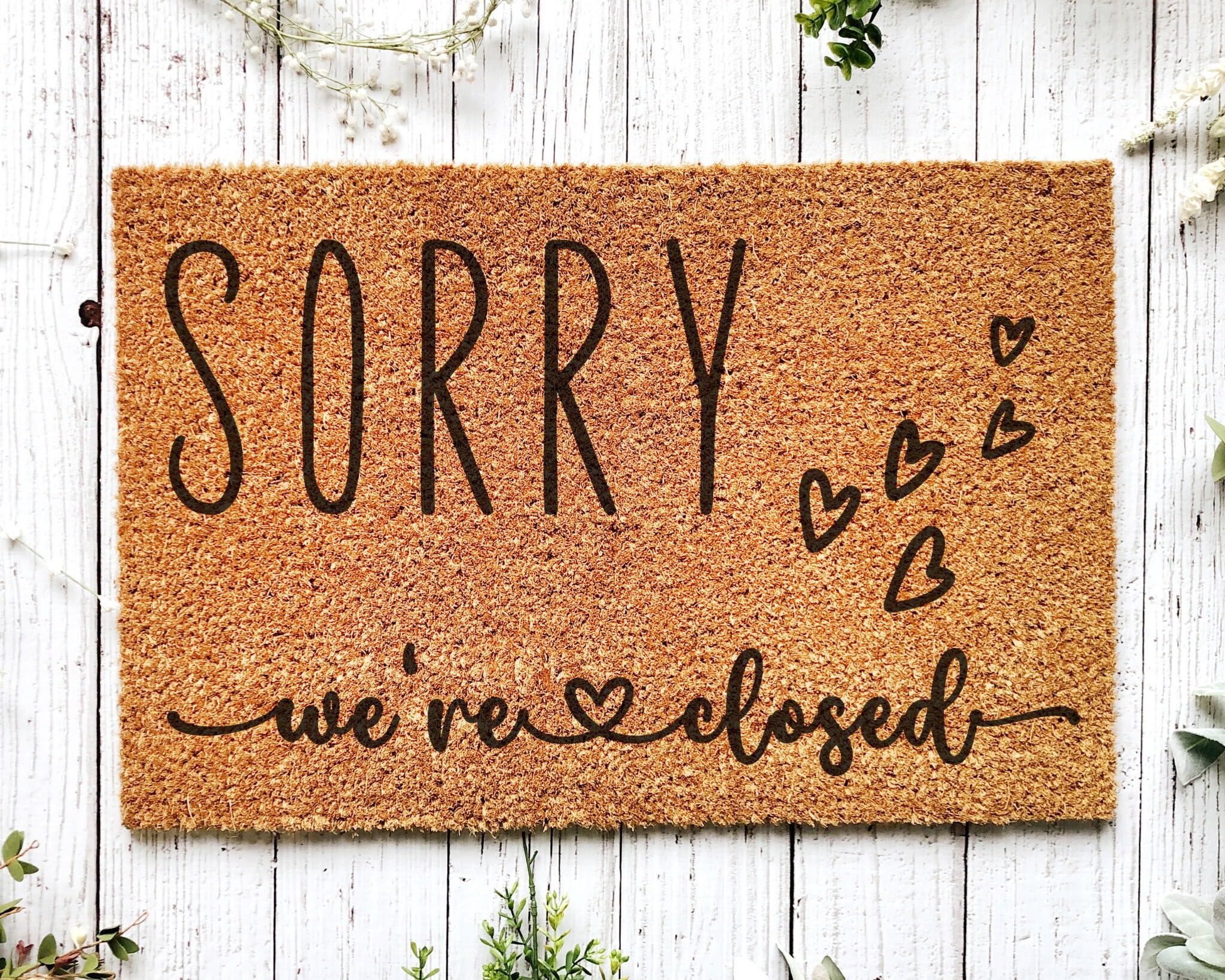 Sorry We're Closed Unique Welcome Mat - Go Away Doormat in 36X24 Inch — image 1