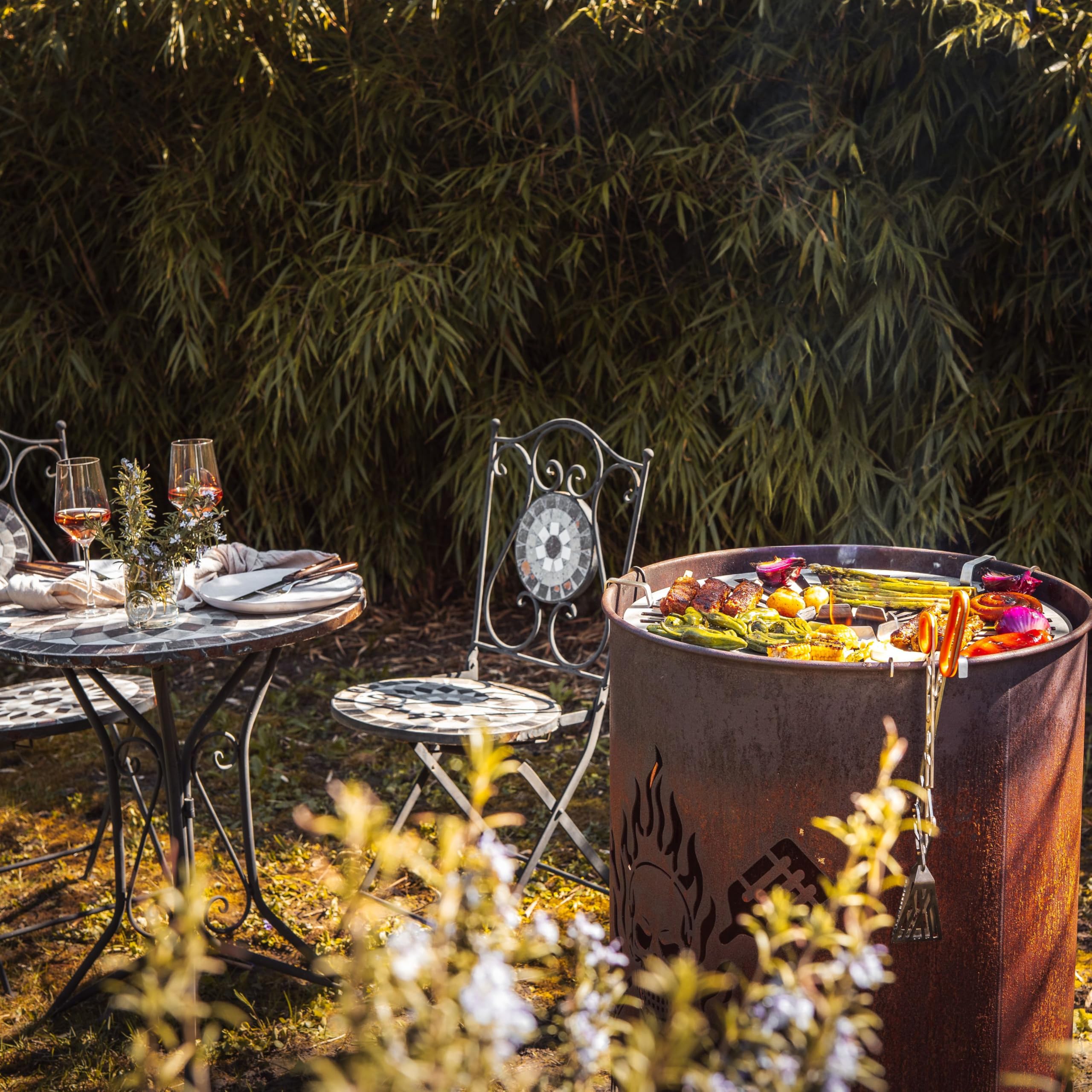Grillrost.com Das Original Ruszt do grillowania ze stali nierdzewnej – każdy pojemnik na węgiel drzewny sprawia, że każdy pojemnik na węgiel drzewny