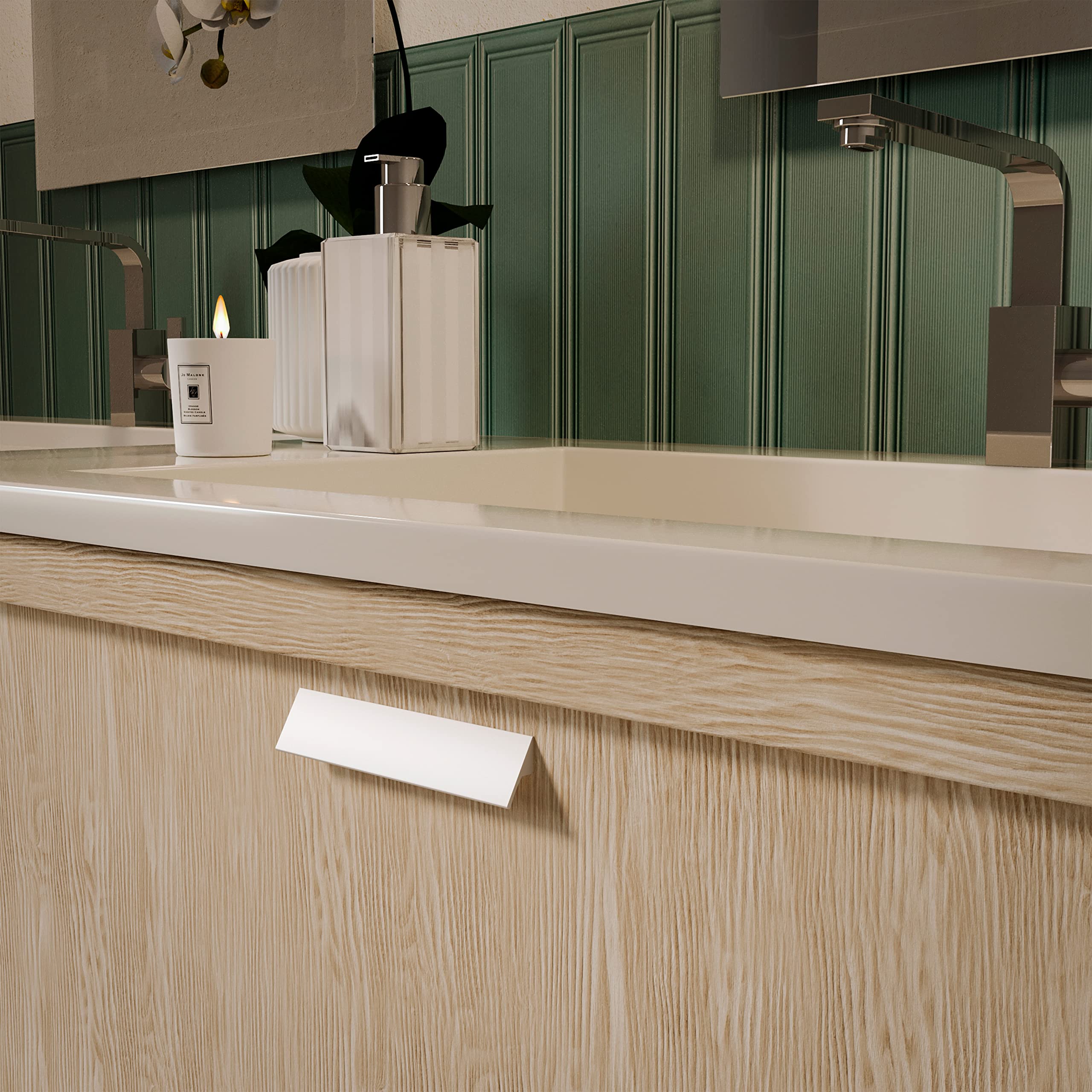 Emuca, Palermo Furniture Handle, 96 mm Interaxis, L 120mm, Matt Anodized, Aluminium, 10 ut, Matte Anodised - Image 2