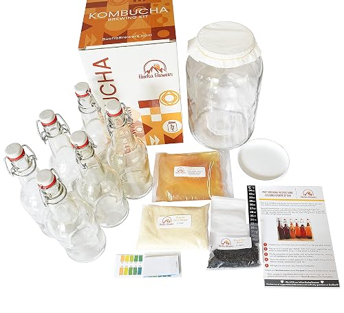 Deluxe Kombucha Starter Kit with Kombucha SCOBY & Starter Tea,