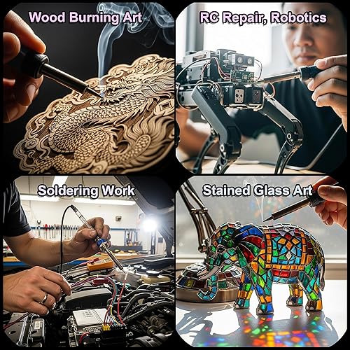 Miniatura 6 de Lnside lnsight - Kit de soldador de temperatura ajustable de 68 W, herramienta de pistola de soldadura transparente de carcasa transparente, juego