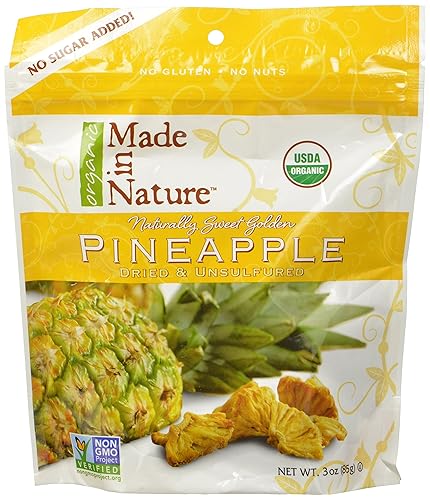 Made In Nature Piña seca orgánica, 3 onzas