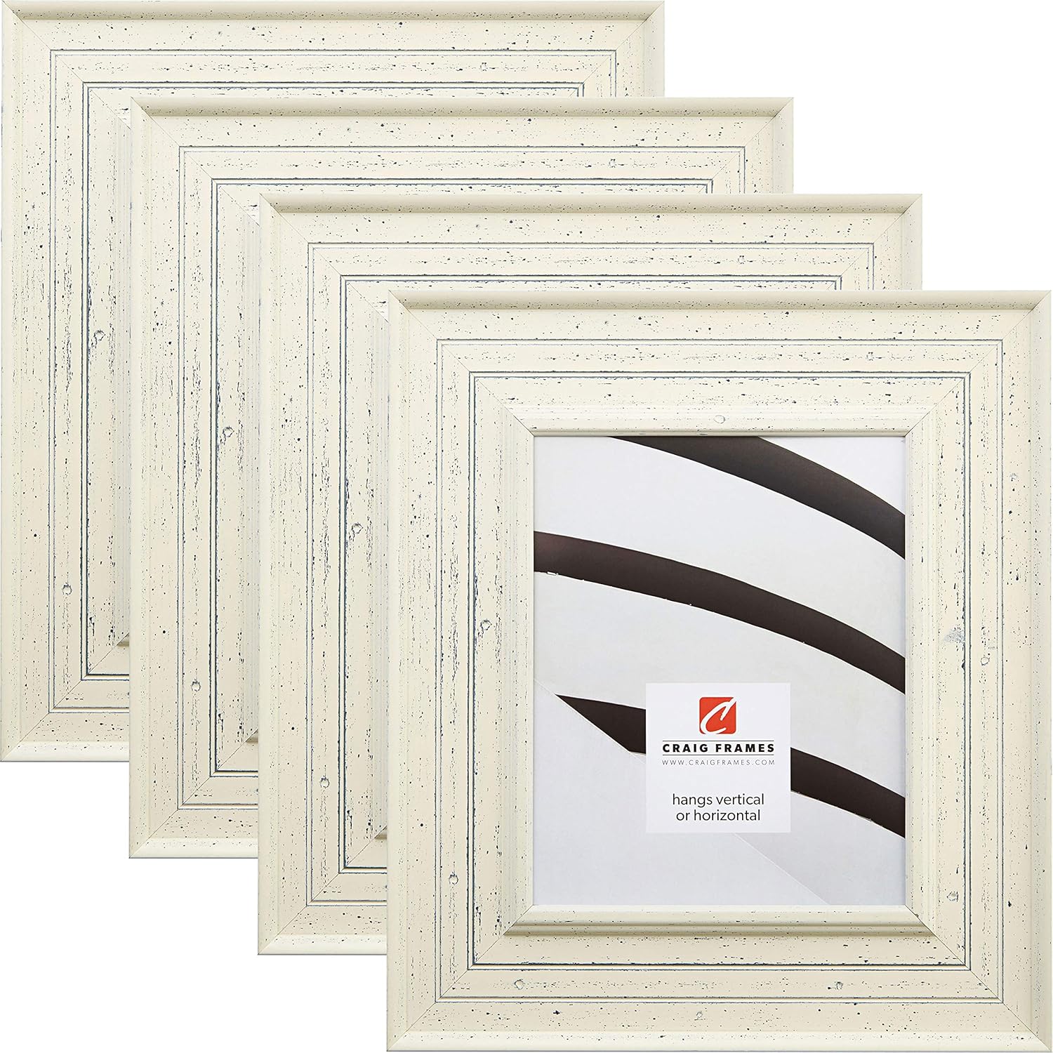 Craig Frames 81378600 18 x 24 Inch Picture Frame, Weathered Off-White, Set of 4