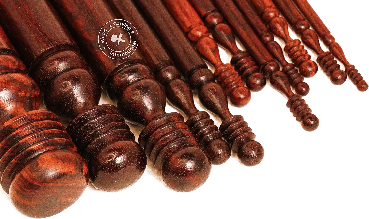 Rosewood Crochet Set of 15 Hooks - Crochet Hooks Ergonomic Soft Grip - 3.5MM to 25MM -Crochet Hooks for Arthritic Hands - Premium Crochet Hooks for Knitting & Crocheting
