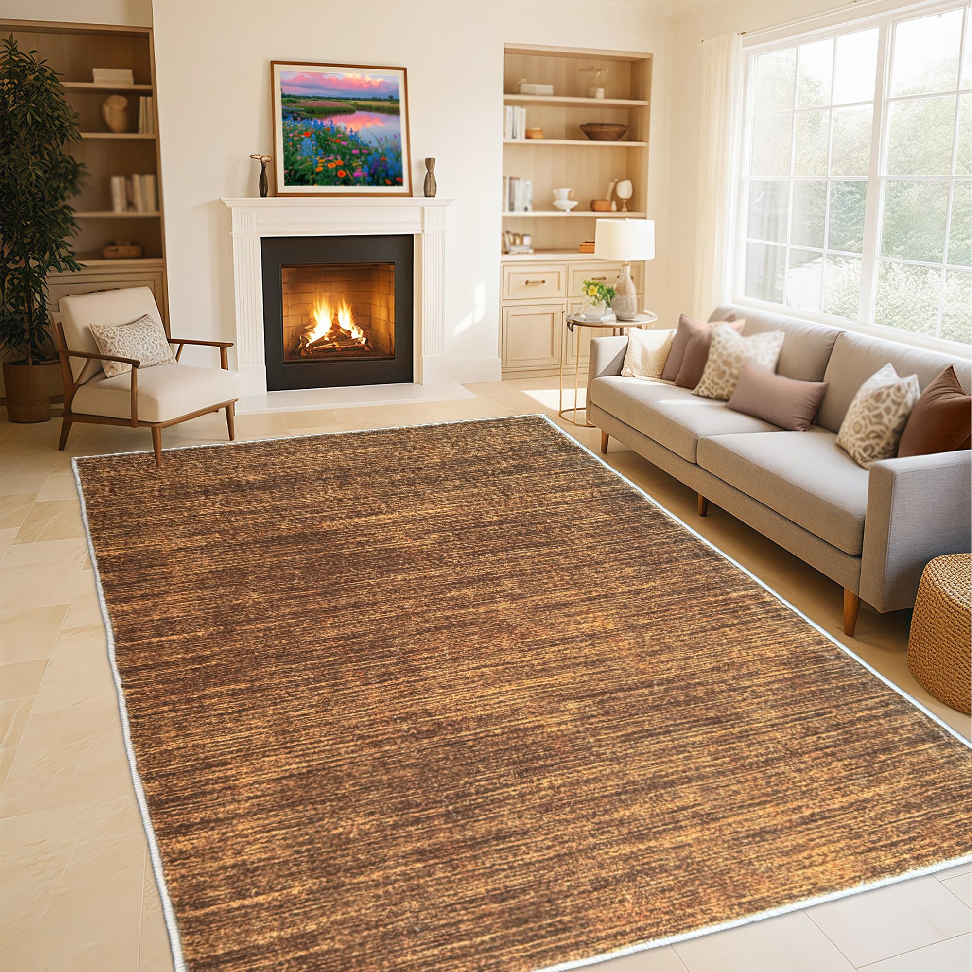 Tapis chambre lavable en machine et antidérapant pour un confort doux au quotidien