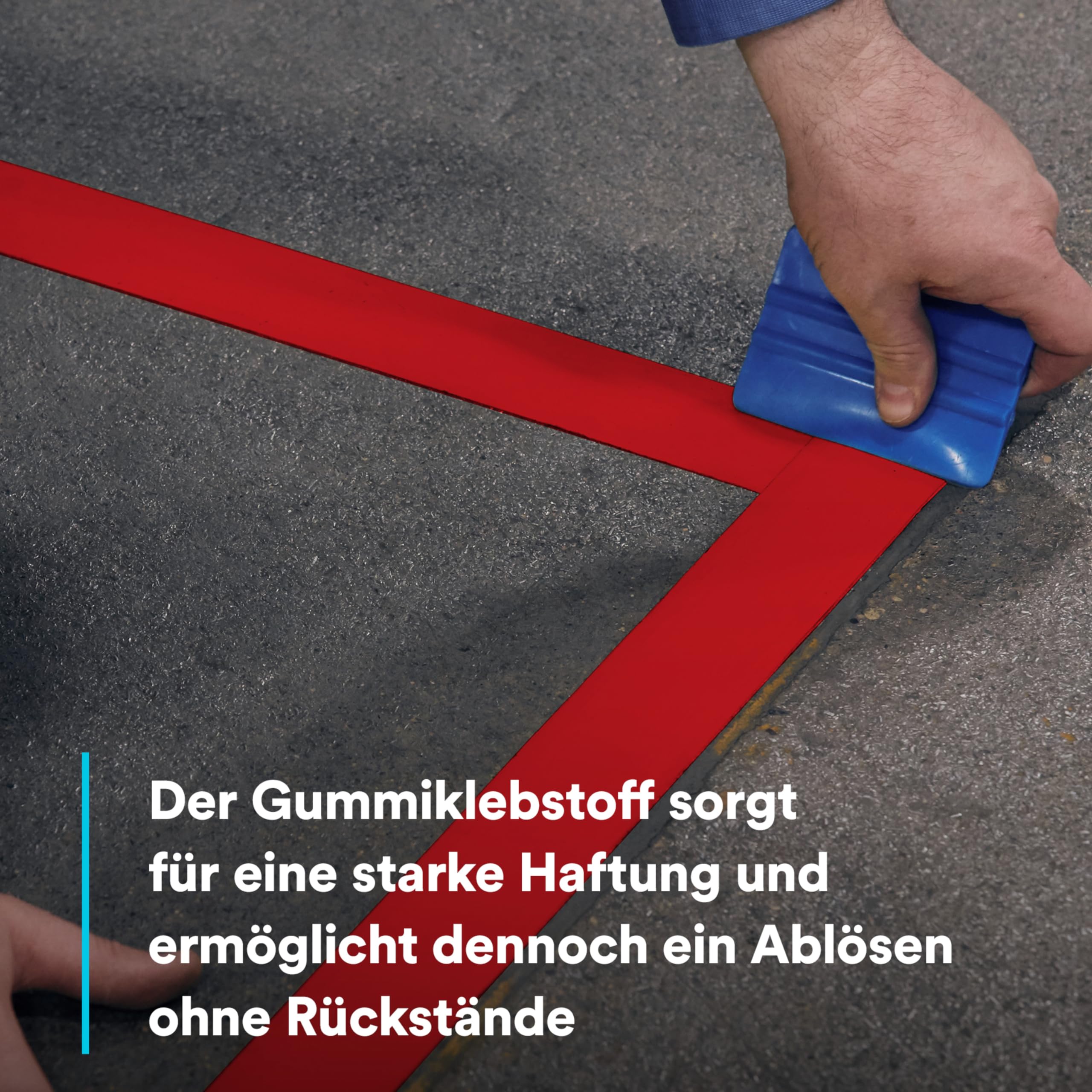 3M Langlebiges Bodenmarkierungsband 971, Rot, 50.8 mm x 32.9 m, 0.43 mm, Einzeln verpackt zur bequemen Entnahme