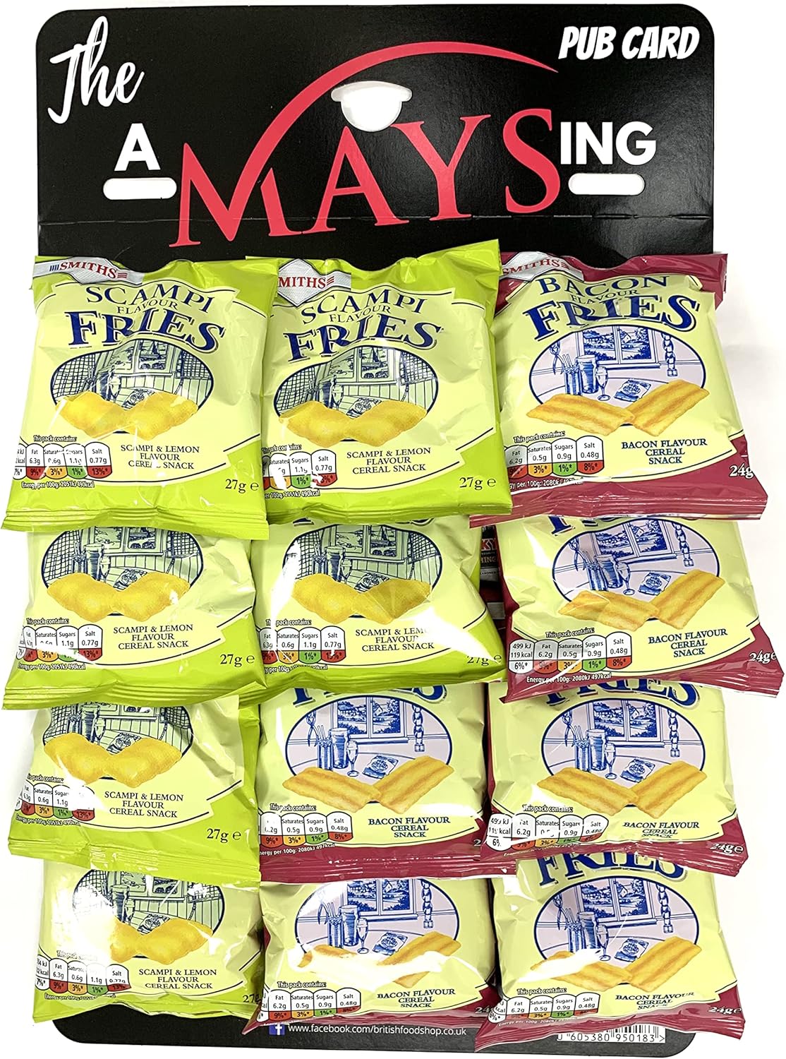 British Food Shop Smiths Bacon Scampi Fries Bar Snacks on 'The AMaysing