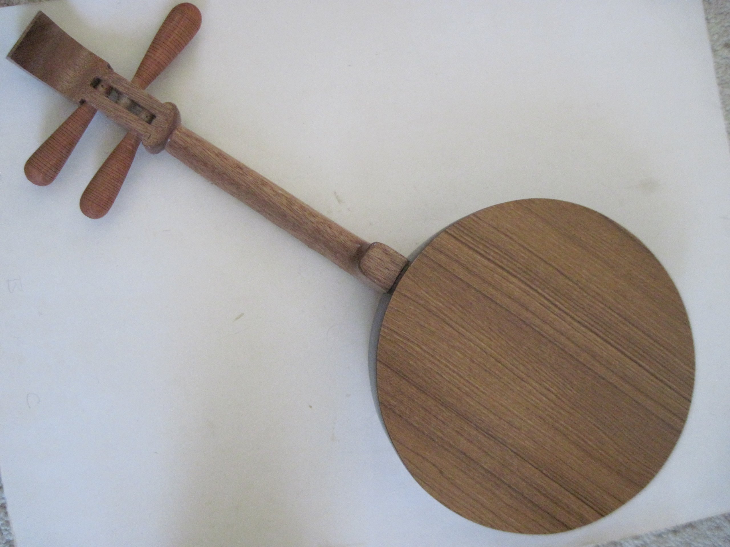 Chinese Moon Guitar (Yueqin or Yueiqin) 100% Hand-Crafted w. 3 Strings Folklore Guitar instrument Southern Regions China/Taiwan - Image 5